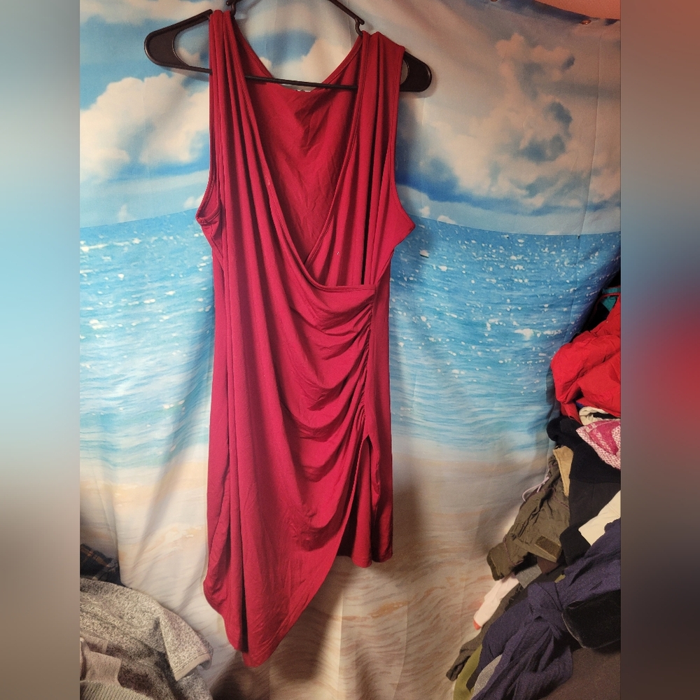 GracYoga NWT Elegant Red Draped Dress Size XL‎